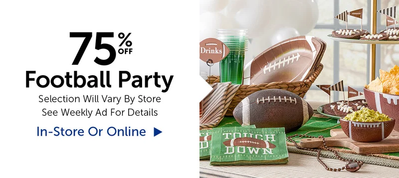 75% Off Football Party - Selection Will Vary By Store