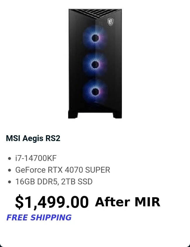 MSI Aegis RS2