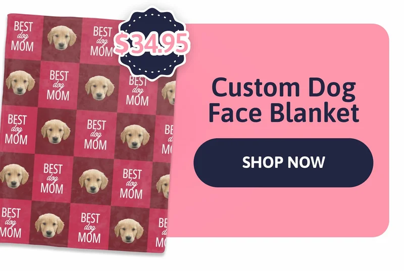 4. Custom Dog Face Blanket $34.95