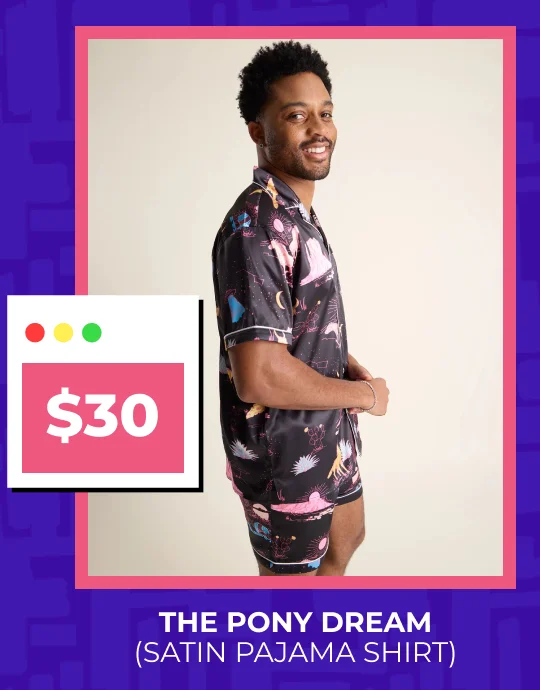 Satin Pajama Shirt: The Pony Dream NOW $30