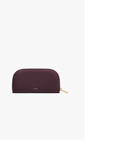 Curved Zip Wallet Plum