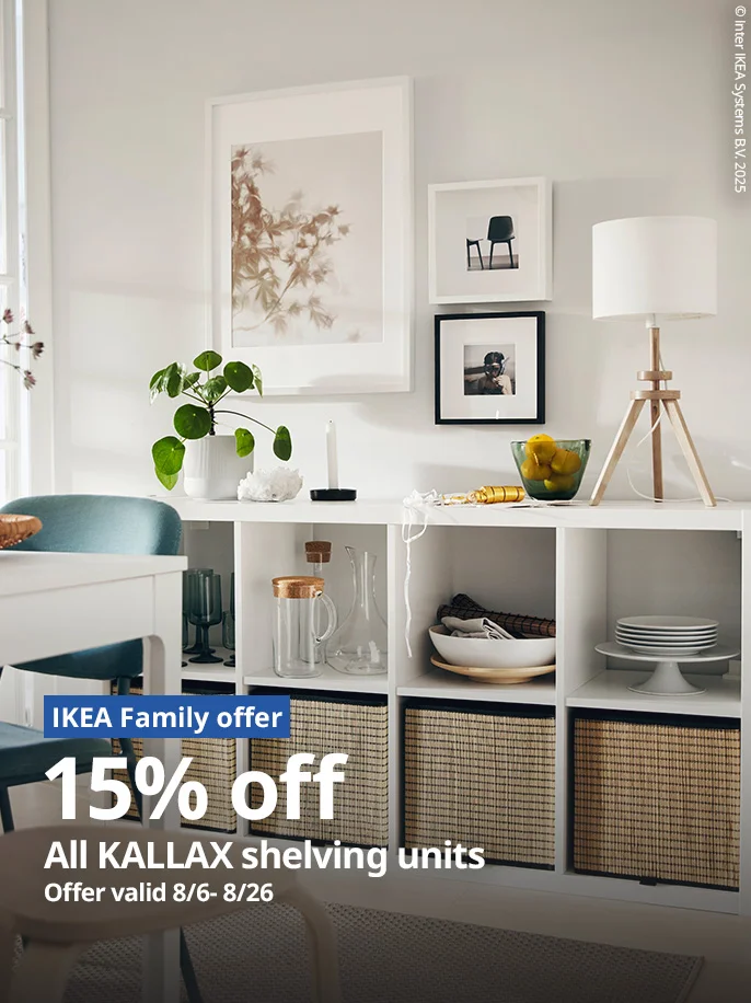 15% off all KALLAX shelving units