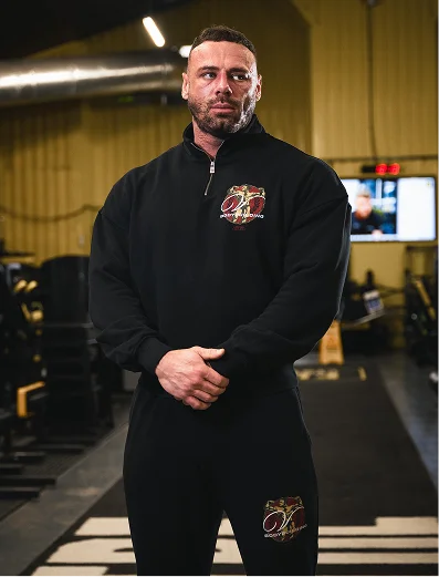 GOLDEN BOY BLACK OVERSIZED 1/4 ZIP SWEATER