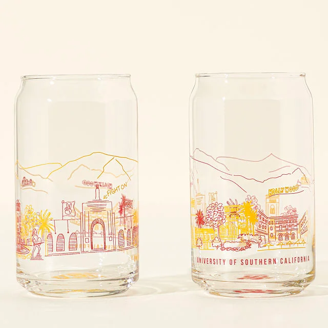College Cityscape Can-Shaped Glasses