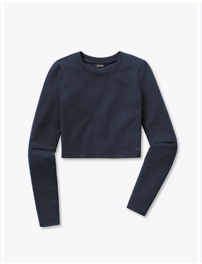 Obsidian Long Sleeve Tomboy Tee Cropped