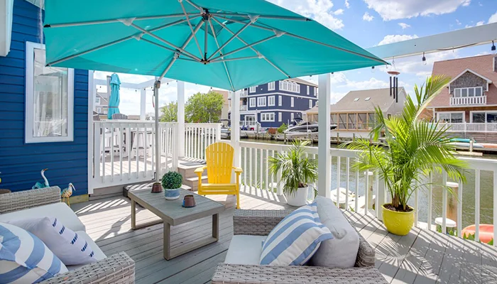 Enjoy the sunshine on your private deck in Ocean City, Maryland.