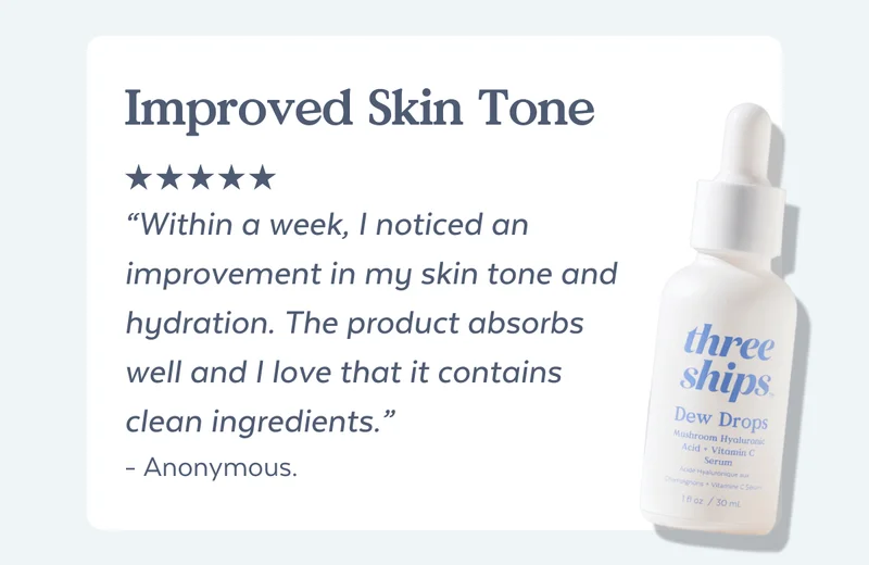 Improved Skin Tone “Within a week, I noticed an improvement in my skin tone and hydration. The product absorbs well and I love that it contains clean ingredients.” - Anonymous.