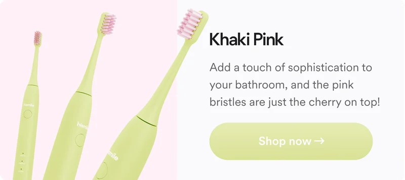 Khaki Pink. Add a touch of sophistication to your bathroom, and the pink bristles are just the cherry on top! Shop now!