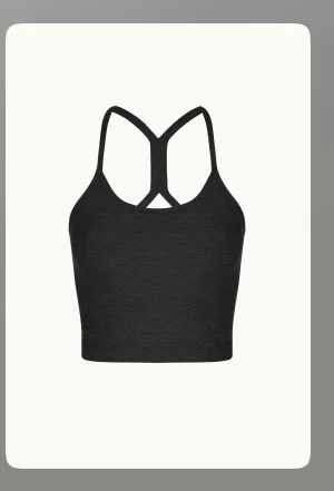 Spacedye Slim Racerback Cropped Tank in Darkest Night