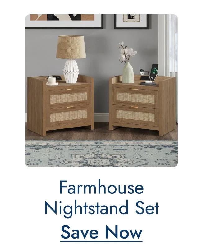 Save on SICOTAS Farmhouse Nightstand Set