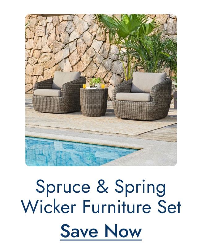 Save on Spruce & Spring Patio Wicker Furniture Set