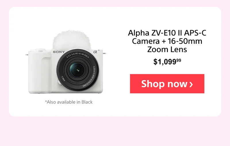 Alpha ZV-E10 II APS-C Interchangeable Lens Mirrorless Vlog Camera & Lens Kit