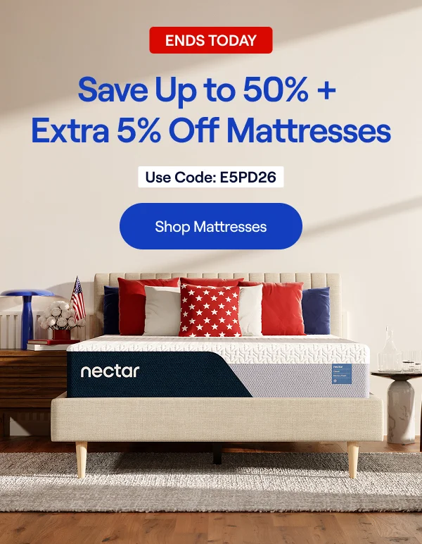 Save Up to 50% + Extra 5% on Mattresses* (Memory Foam or Hybrid). Code: discount code. Exp: 2/17.