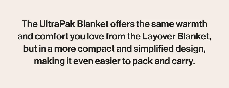just arrived: the ultrapak mini blanket