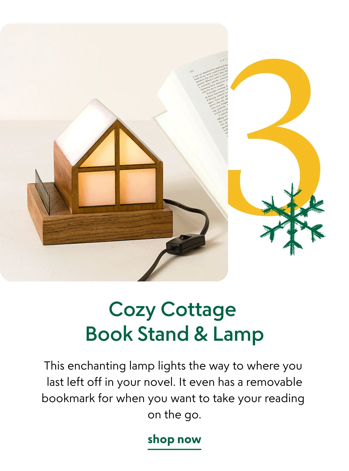 Cozy Cottage Book Stand & Lamp
