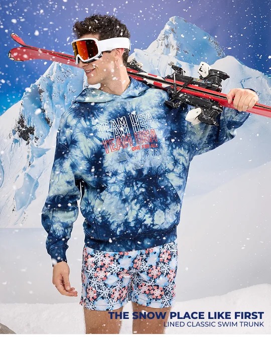 Lined Classic Swim Trunk: The Snow Place Like First