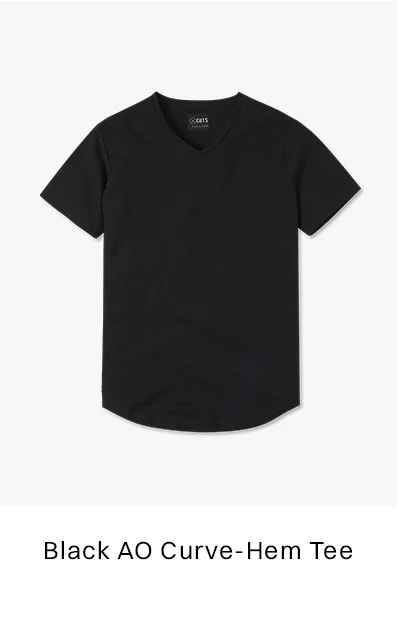 Black AO Curve-Hem Tee
