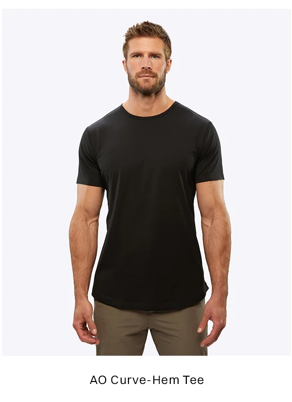 Black AO Curve-Hem Tee