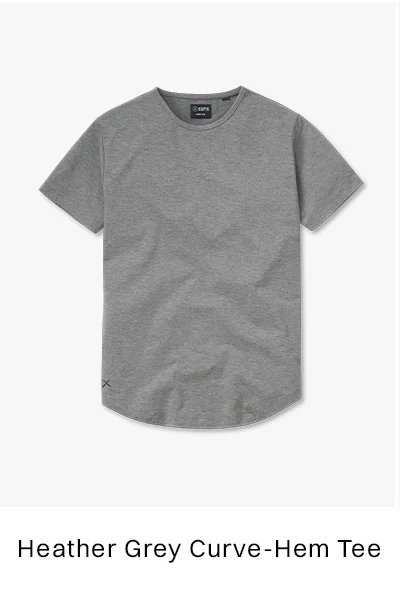 Heather Grey Curve-Hem Tee