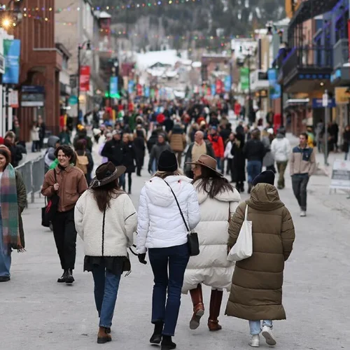Image showing people walking along a crowded, bustling Main Street in Park City.
