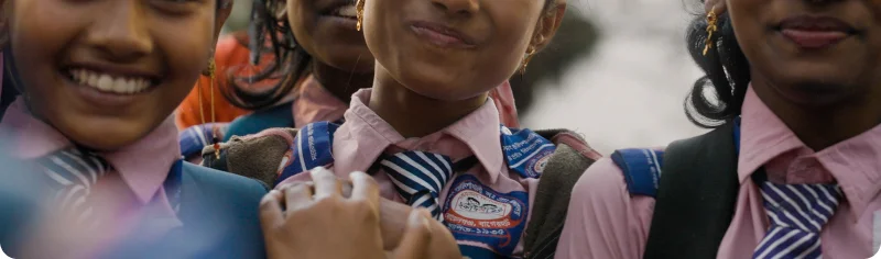 Girls from a middle school in Southern Bangladesh.