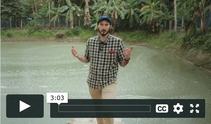A video cover image of charity: water Creative Director Tyler Riewer speaking about the Bangladesh community’s unsafe water source that is now decontaminated.