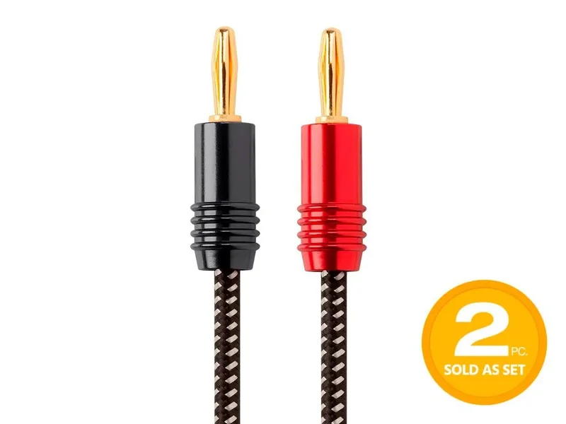 Monoprice Speaker Wire, Braided with Banana Plugs
