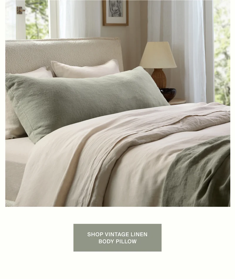 Vintage Linen Body Pillow Cover