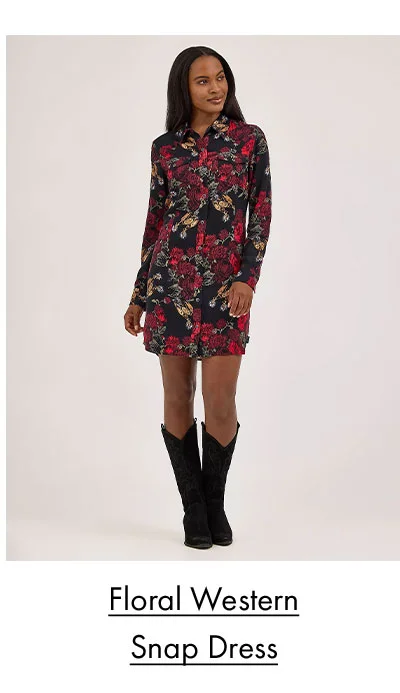 Floral Western Snap Dress