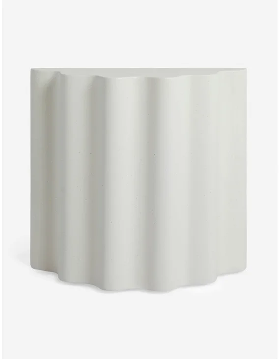 Lune Indoor / Outdoor Side Table by Lolly Lolly Ceramics - Ivory / Tall