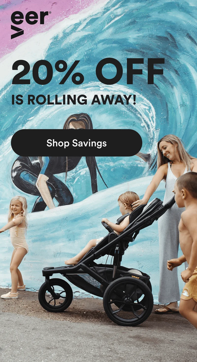 a mother with her kids using veer switch &roll stroller