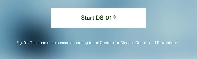 Start DS-01® | Fig.01. The span of flu season according to the Centers for Disease Control and Prevention.²