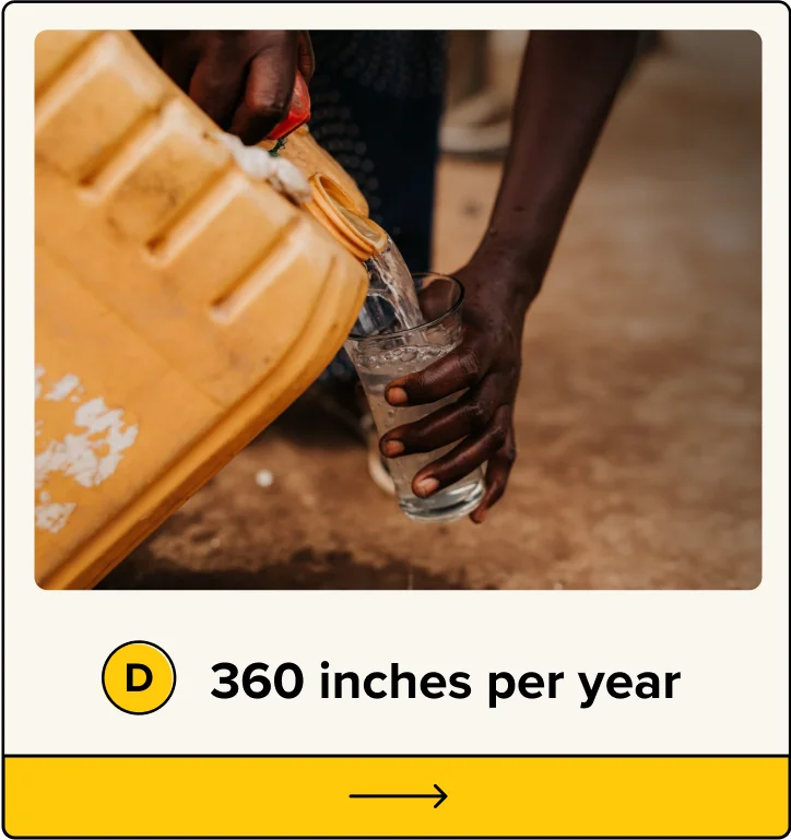 D. 360 inches per year