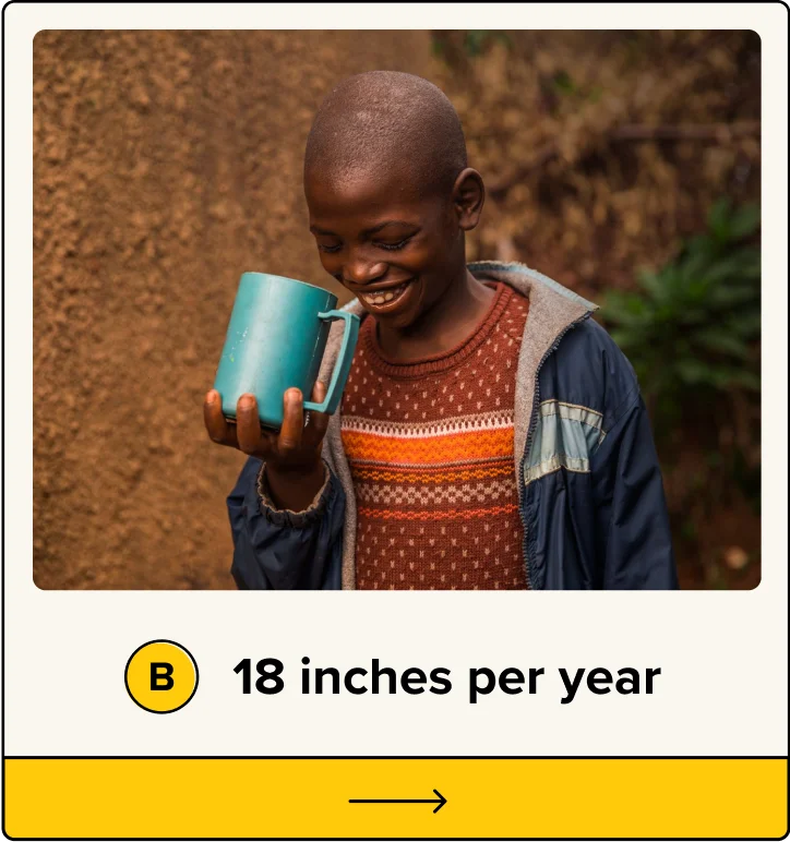 B. 18 inches per year