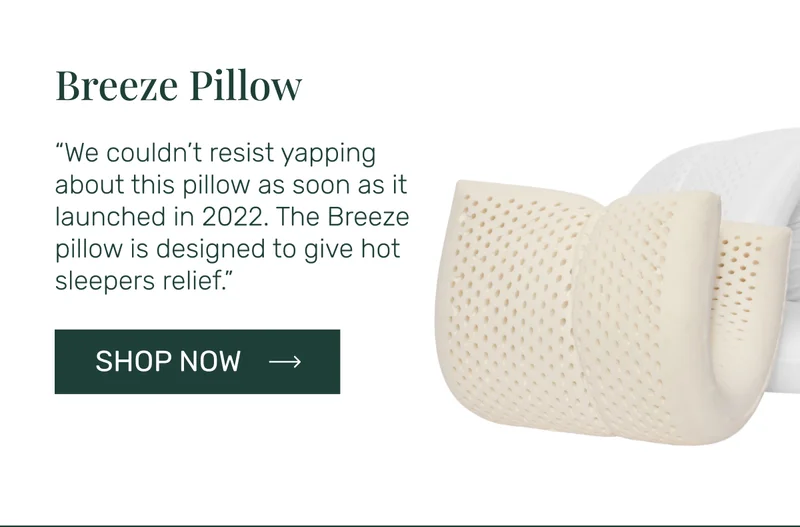 Breeze Pillow - “We couldn’t resist yapping about this pillow&nbsp;as soon as it launched&nbsp;in 2022. The Breeze pillow is designed to give hot sleepers relief.”