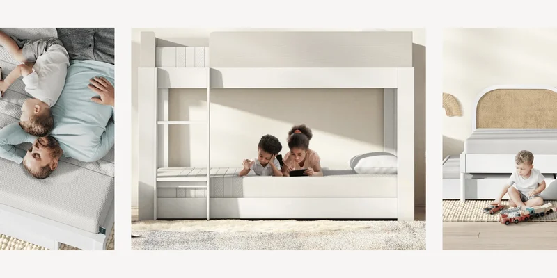 Kids laying on Leesa mattress