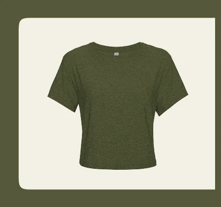 Featherweight Supreme Cropped Tee in Army Green Heather