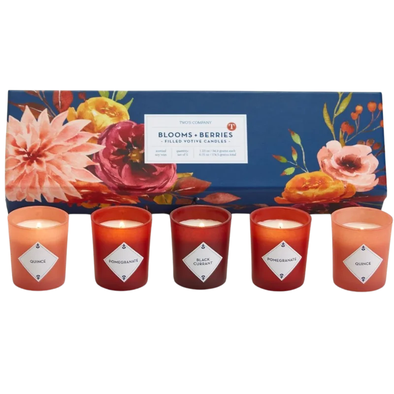 Image of Two's Company Blooms and Berries Set of 5 Scented Candles