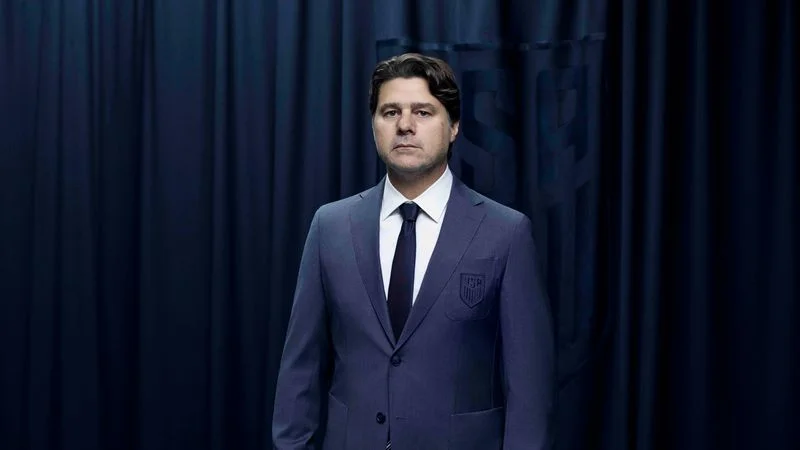 Image may contain: Mauricio Pochettino, Clothing, Formal Wear, Suit, Blazer, Coat, Jacket, Adult, Person, and Tuxedo
