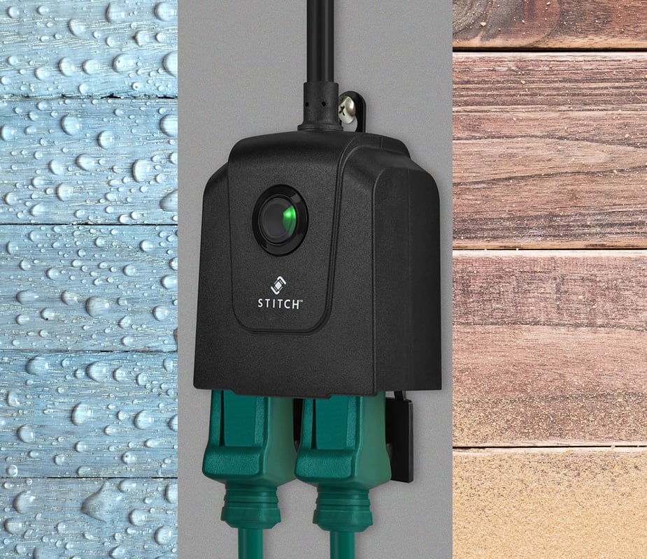 STITCH Outdoor 2-Outlet Smart Plug, Smart Home Wi-Fi Outlet with 2 Sockets