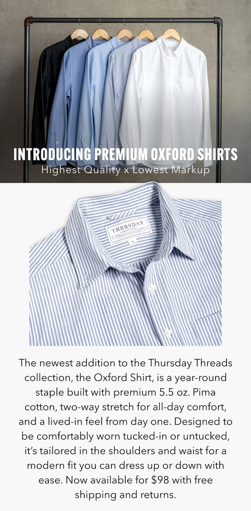 Introducing Premium Oxford Shirts