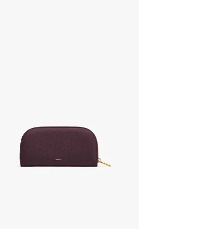 Curved Zip Wallet Plum