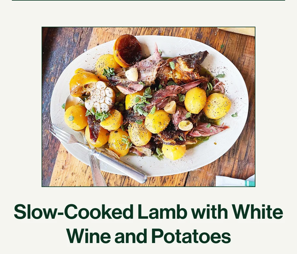 Slow-Cooked Lamb with White Wine and Potatoes