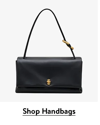A black handbag with a gold chain strap.