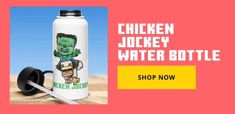 A Minecraft Movie Chicken Jockey Stainless Steel Water Bottle with a Straw Lid