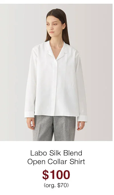 Shop Labo Silk Blend Open Collar Shirt