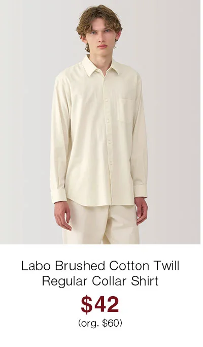 Shop Labo Brushed Cotton Twill Regular Collar Shirt