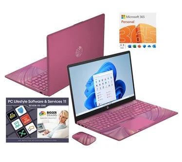 HP 15" Laptop Intel 8GB RAM 512GB SSD with HP Wireless Mouse & MS365