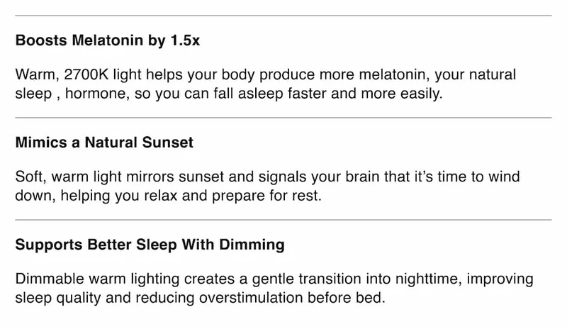 Boosts Melatonin by 1.5x | Mimics a Natural Sunset | Supports Better Sleep With Dimming