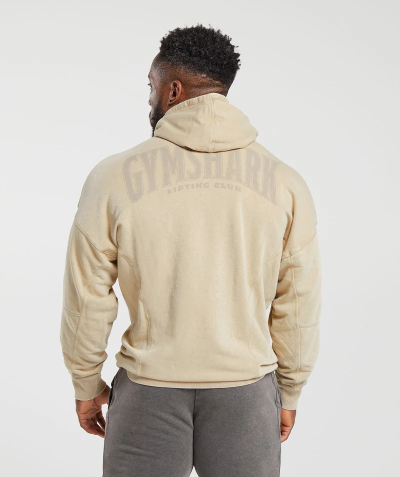 Heritage Washed Hoodie - desert beige.